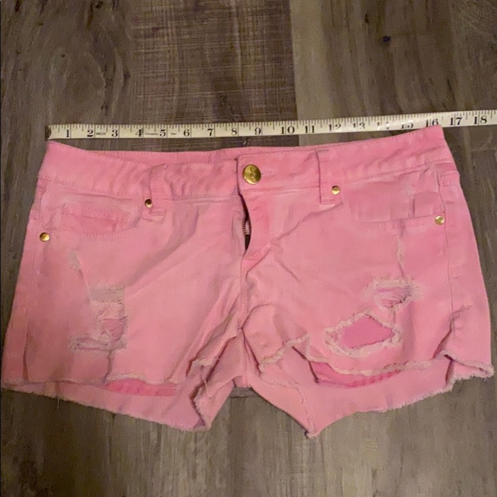 Pink jean shorts